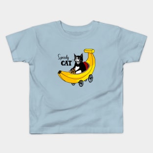 Speedy cat and banana Kids T-Shirt